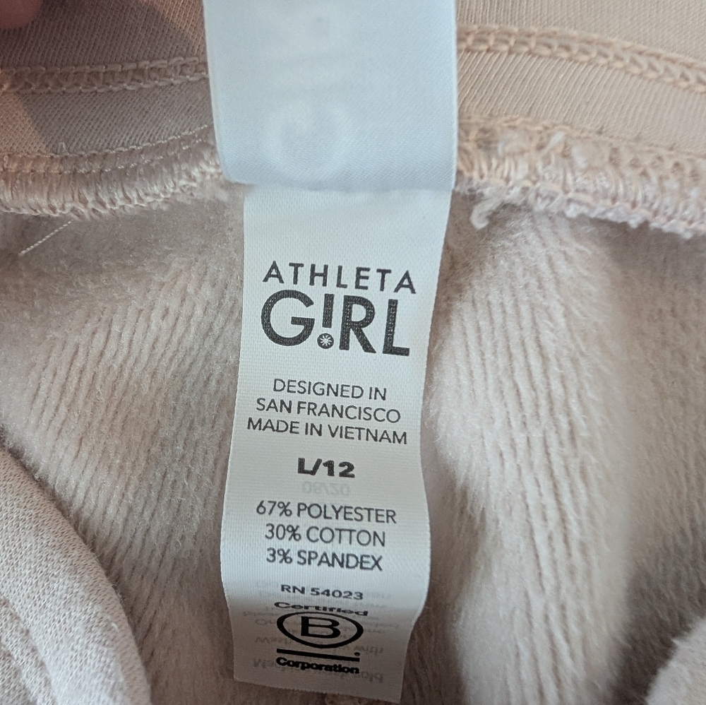 Athleta Girl's Basic Crazy Cozy Chill Joggers Size Large 12 Ballerina Pink - Picture 8 of 12